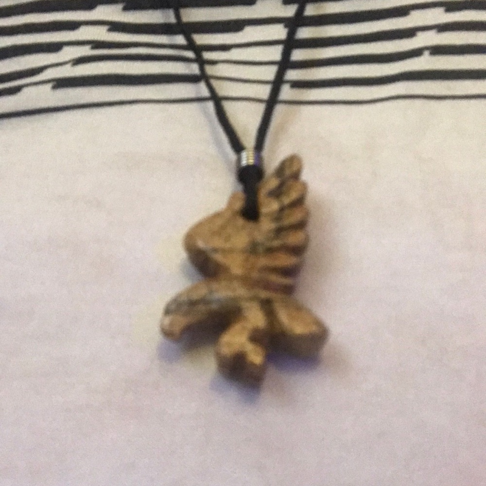 Wooden bald eagle necklace